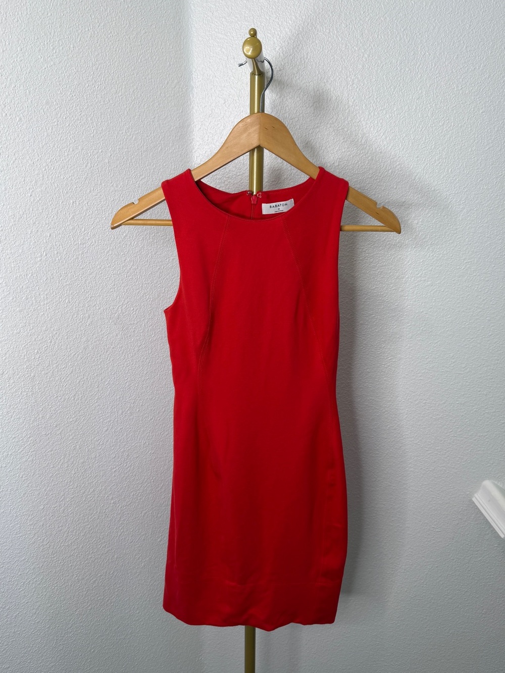 Babaton Aritzia Miguel Dress Red Sleeveless Mini Sheath Size 0